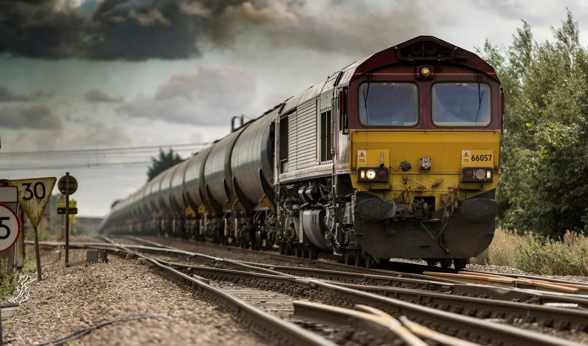 Rail and mobility infrastructure across an open landscape