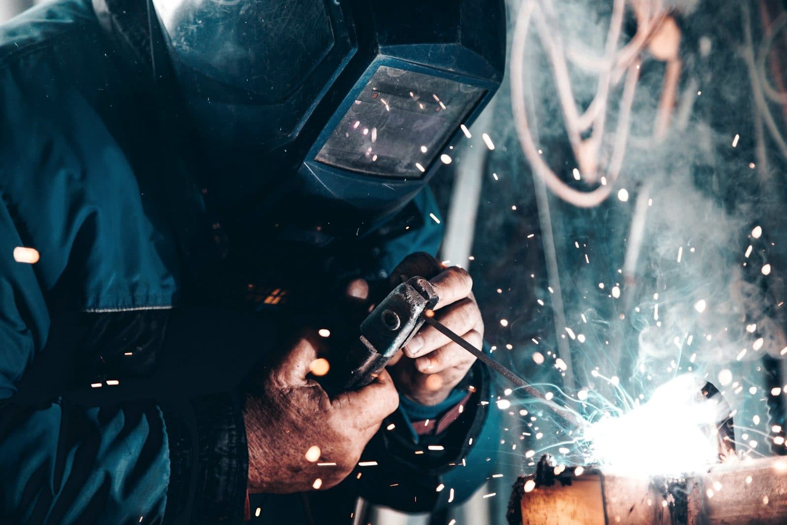 Engineer working with industrial equipment